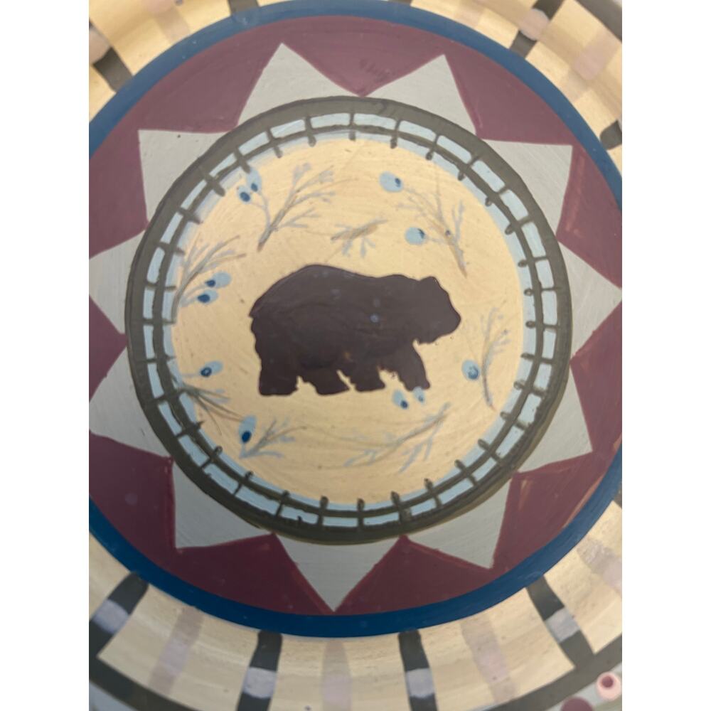 Rustic Lodge bear and fish plates camp cabin nature decor - Picture 7 of 16